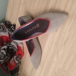 Rothy's The Point. Size 7.5. Black & white herringbone. DISCONTINUED. FREE ship.